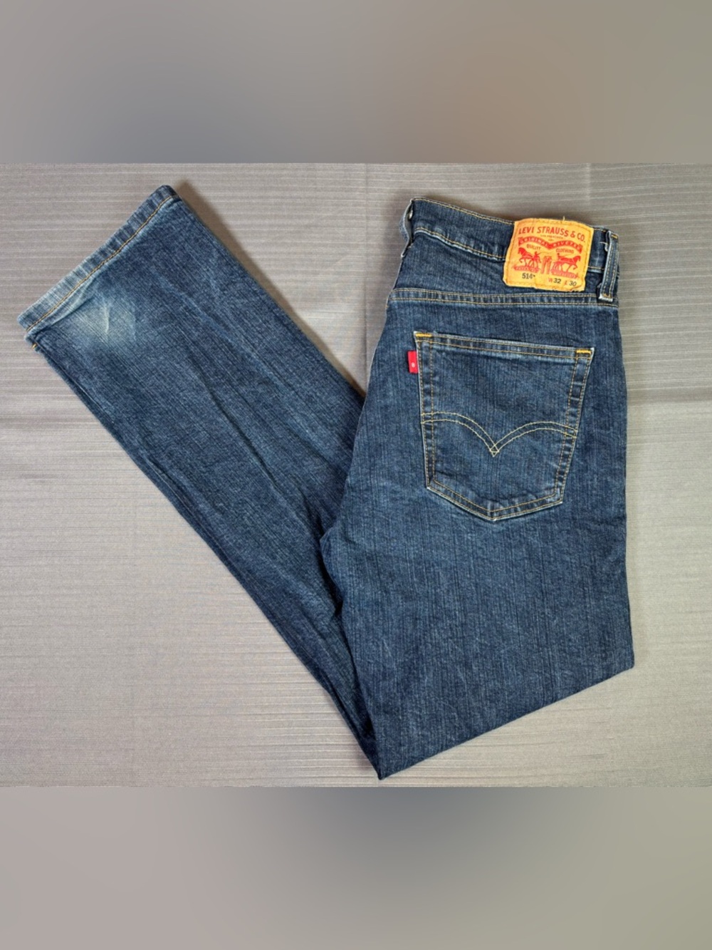 Levi’s 514 Jeans Mens 32x30 Straight Fit Dark Wash Stretch Denim Classic